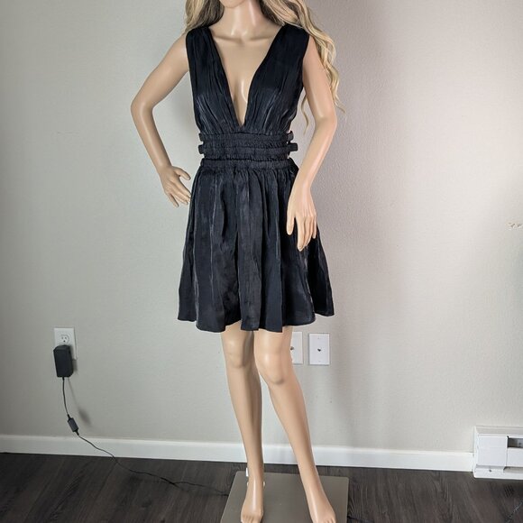 Heart & Heels Dress Juniors XL Black Cutout Plunge Front/Back Metallic Party Fun - Picture 8 of 15